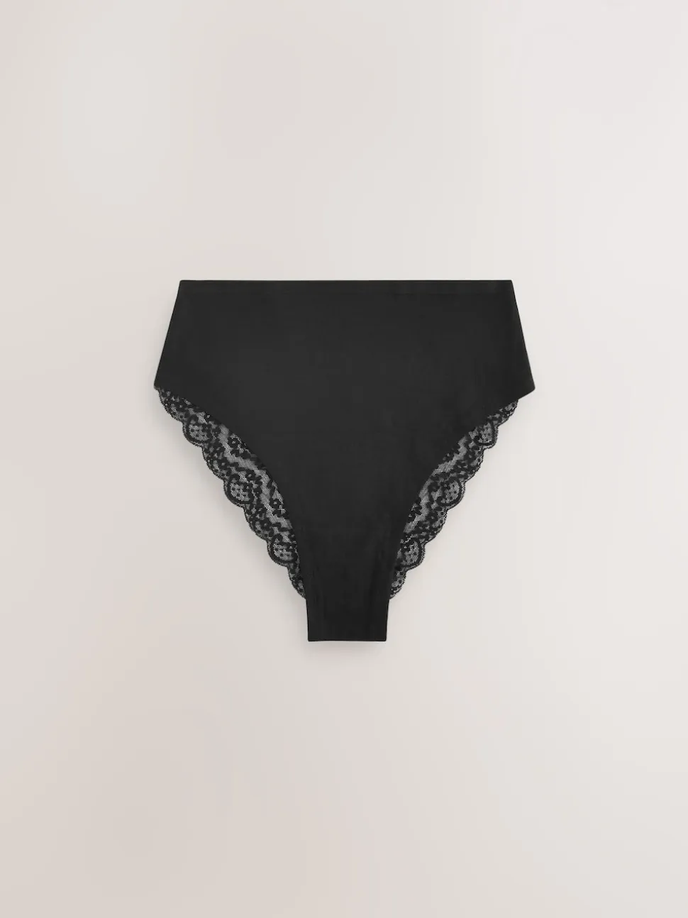 White/Black/Grey High Rise High Leg Cotton Lace Knickers 4 Pack