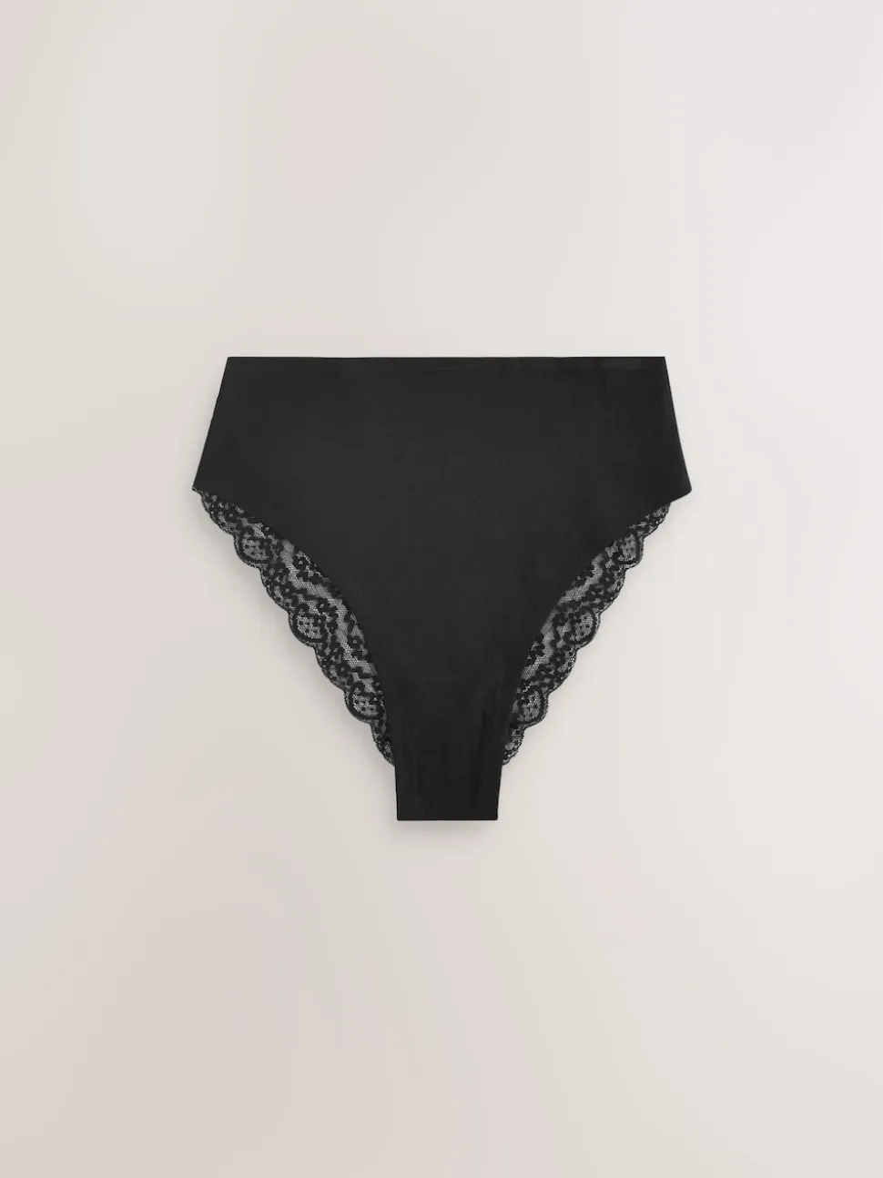 White/Black/Grey High Rise High Leg Cotton Lace Knickers 4 Pack