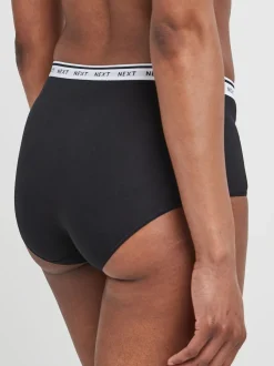 White/Black/Grey Midi Cotton Logo Knickers 4 Pack