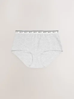 White/Black/Grey Midi Cotton Logo Knickers 4 Pack