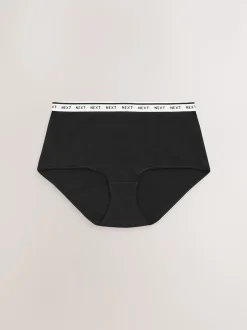 White/Black/Grey Midi Cotton Logo Knickers 4 Pack