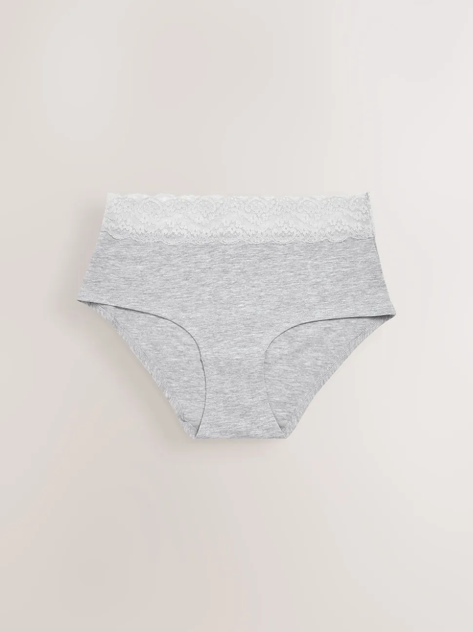 White/Black/Grey Midi Cotton Lace Knickers 4 Pack