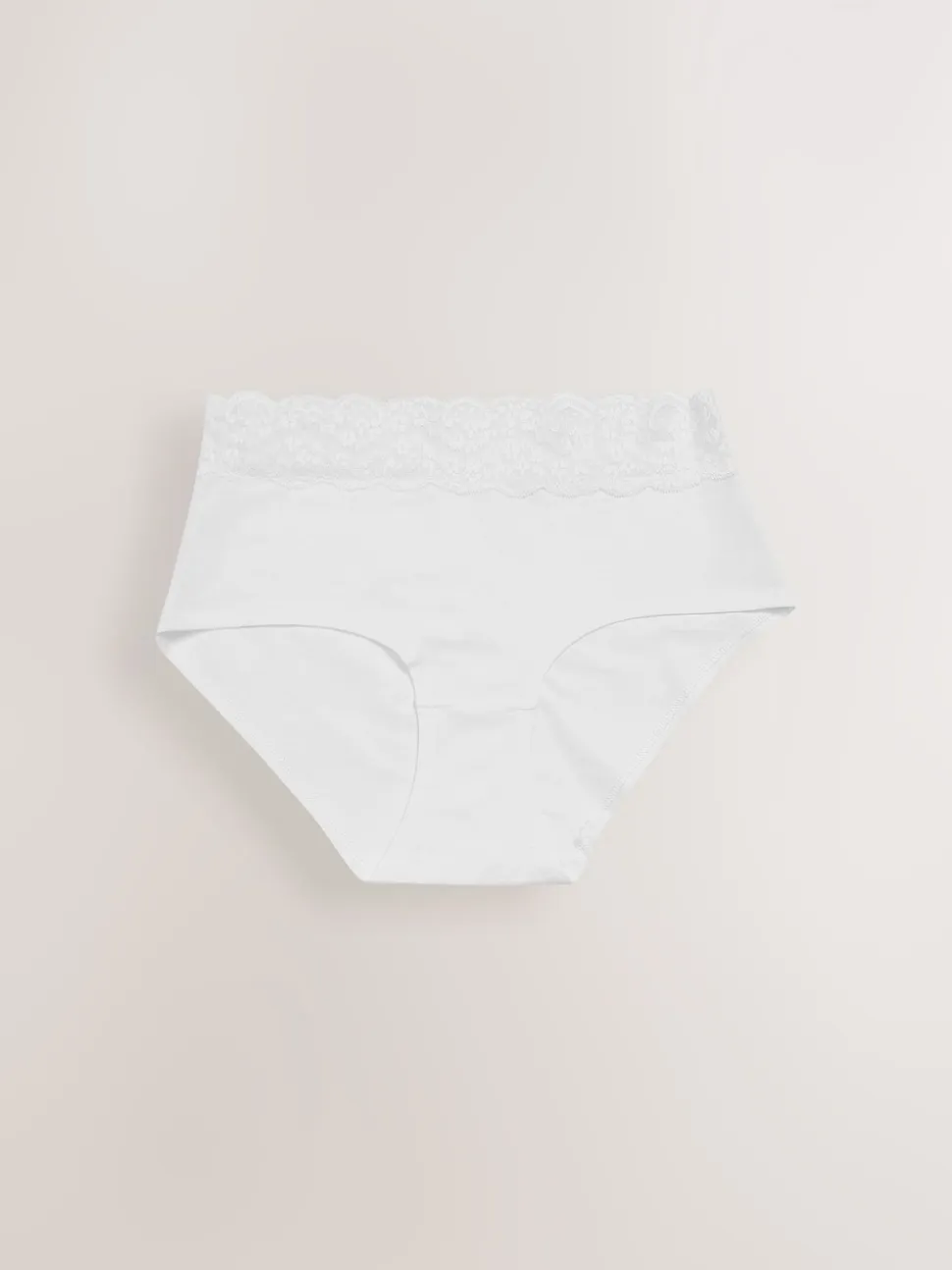 White/Black/Grey Midi Cotton Lace Knickers 4 Pack