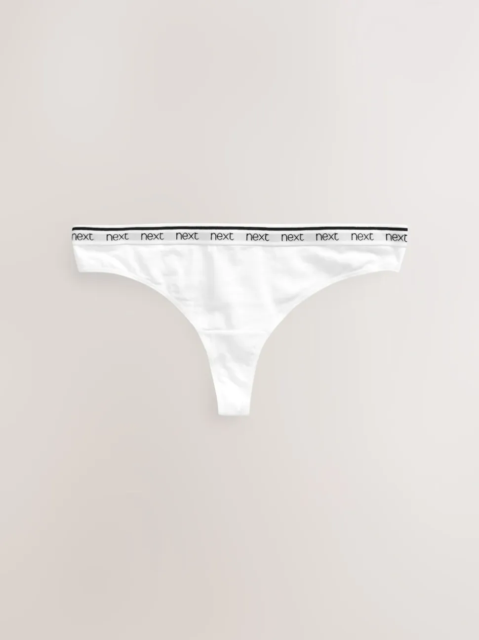 White/Black/Grey Thong Cotton Logo Knickers 4 Pack