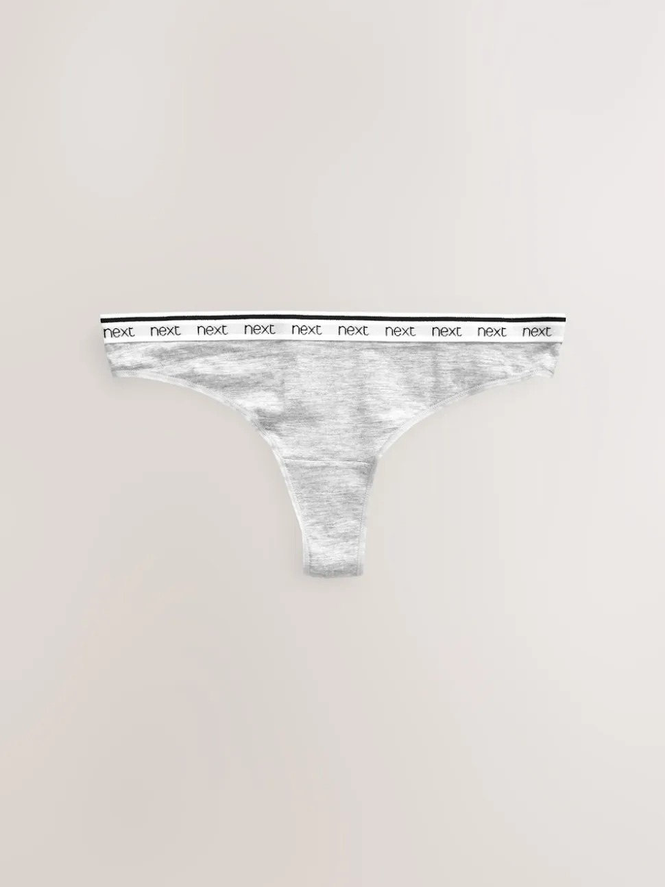 White/Black/Grey Thong Cotton Logo Knickers 4 Pack