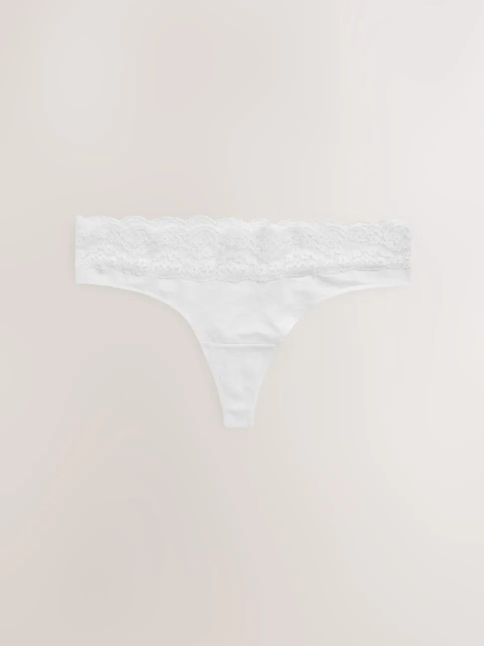 White/Black/Grey Thong Cotton Lace Knickers 4 Pack