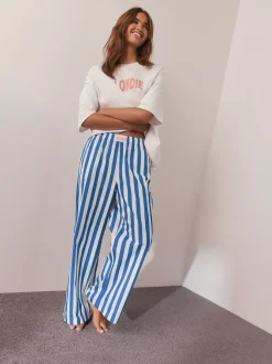 White/Blue Stripe Blondie Short Sleeve Pyjamas