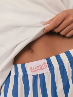 White/Blue Stripe Blondie Short Sleeve Pyjamas
