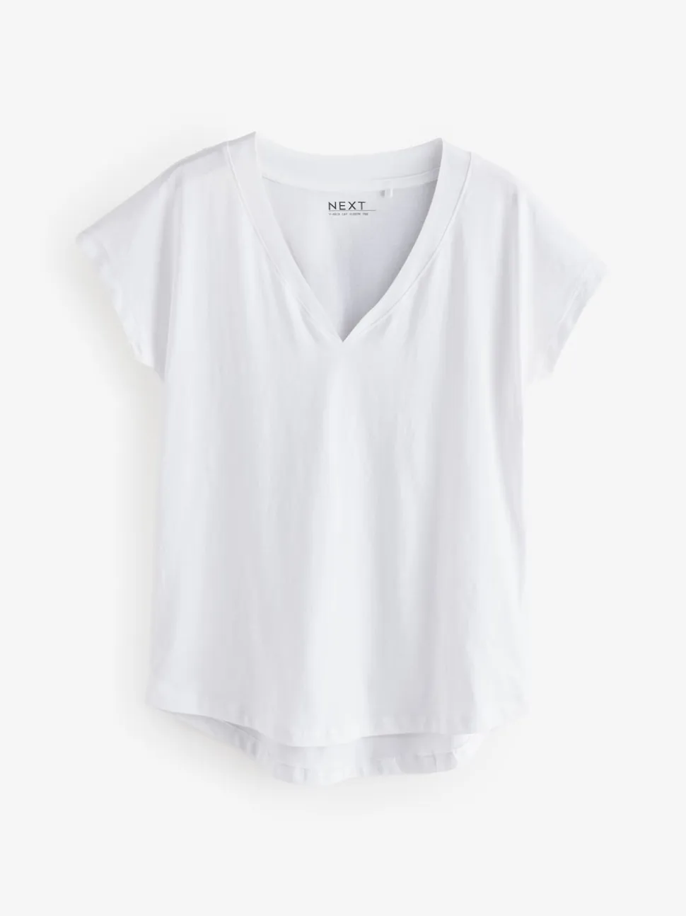 White/Grey/Khaki/Rust/Brown V-Neck Cap Sleeve 100% Cotton T-Shirts 5 Pack