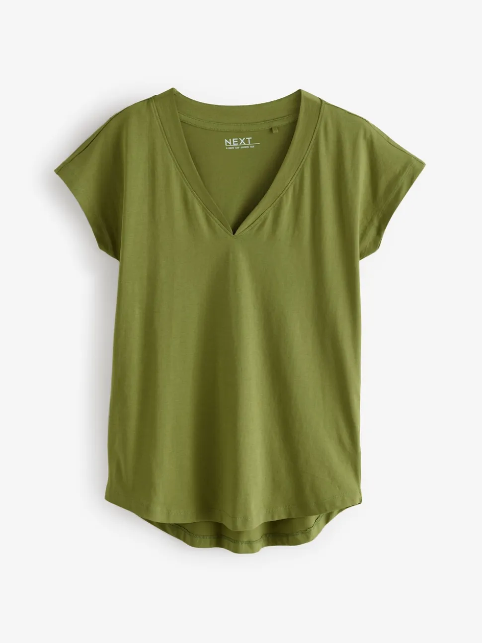 White/Grey/Khaki/Rust/Brown V-Neck Cap Sleeve 100% Cotton T-Shirts 5 Pack