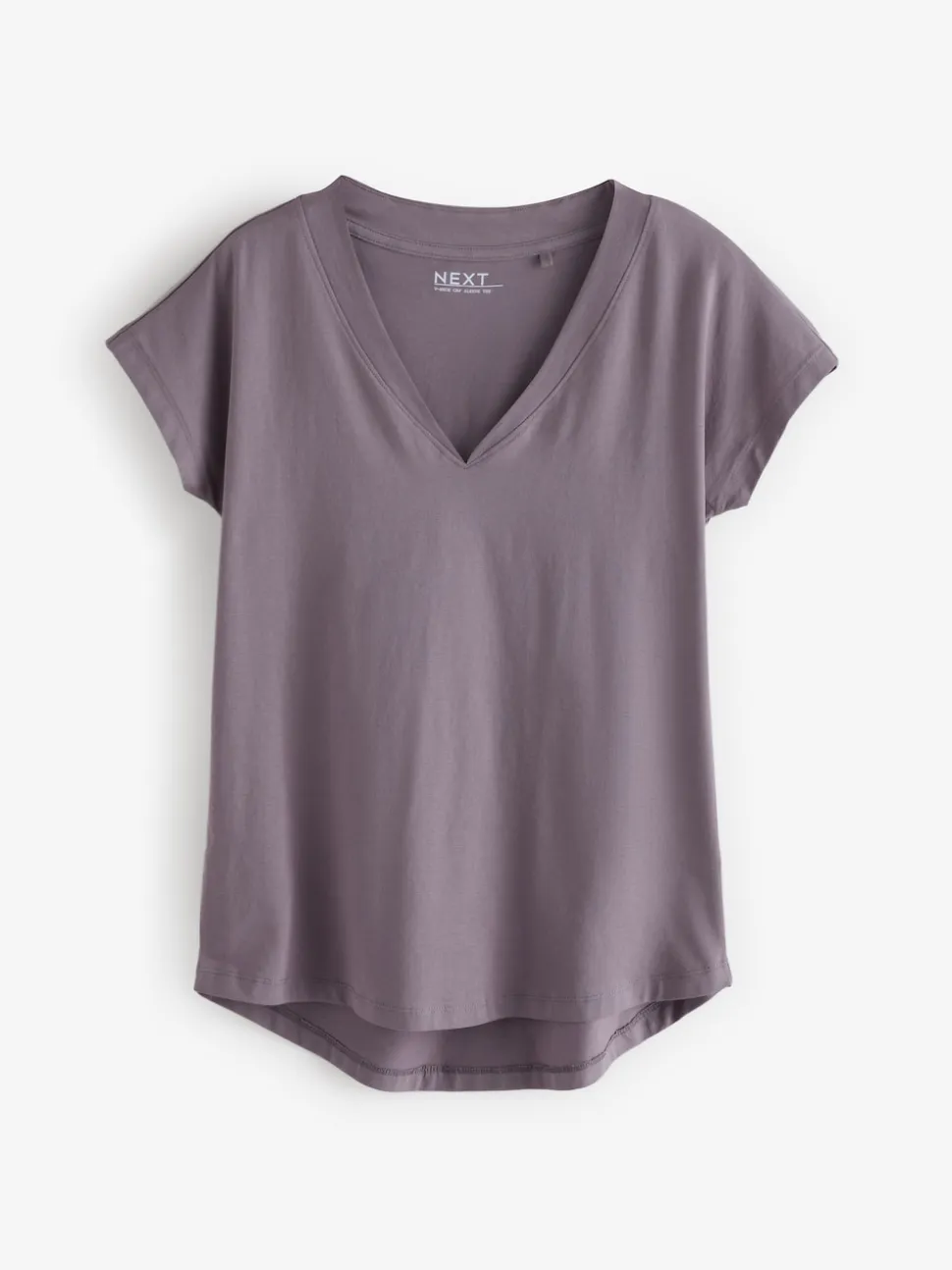 White/Grey/Khaki/Rust/Brown V-Neck Cap Sleeve 100% Cotton T-Shirts 5 Pack