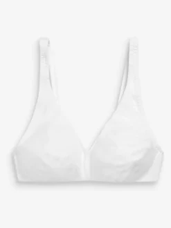White/Navy Blue/Pink Non Pad Non Wire Cotton Blend Ultimate Comfort Bras 3 Pack