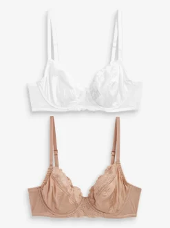 White/Praline Nude 2 Pack Non Pad Full Cup Bras