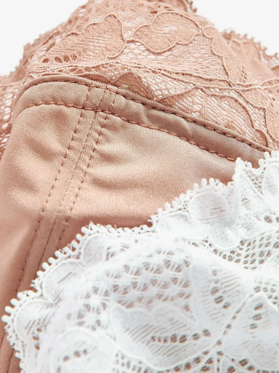 White/Praline Nude 2 Pack Non Pad Full Cup Bras