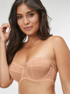 White/Praline Nude DD+ Non Pad Strapless Bras 2 Pack