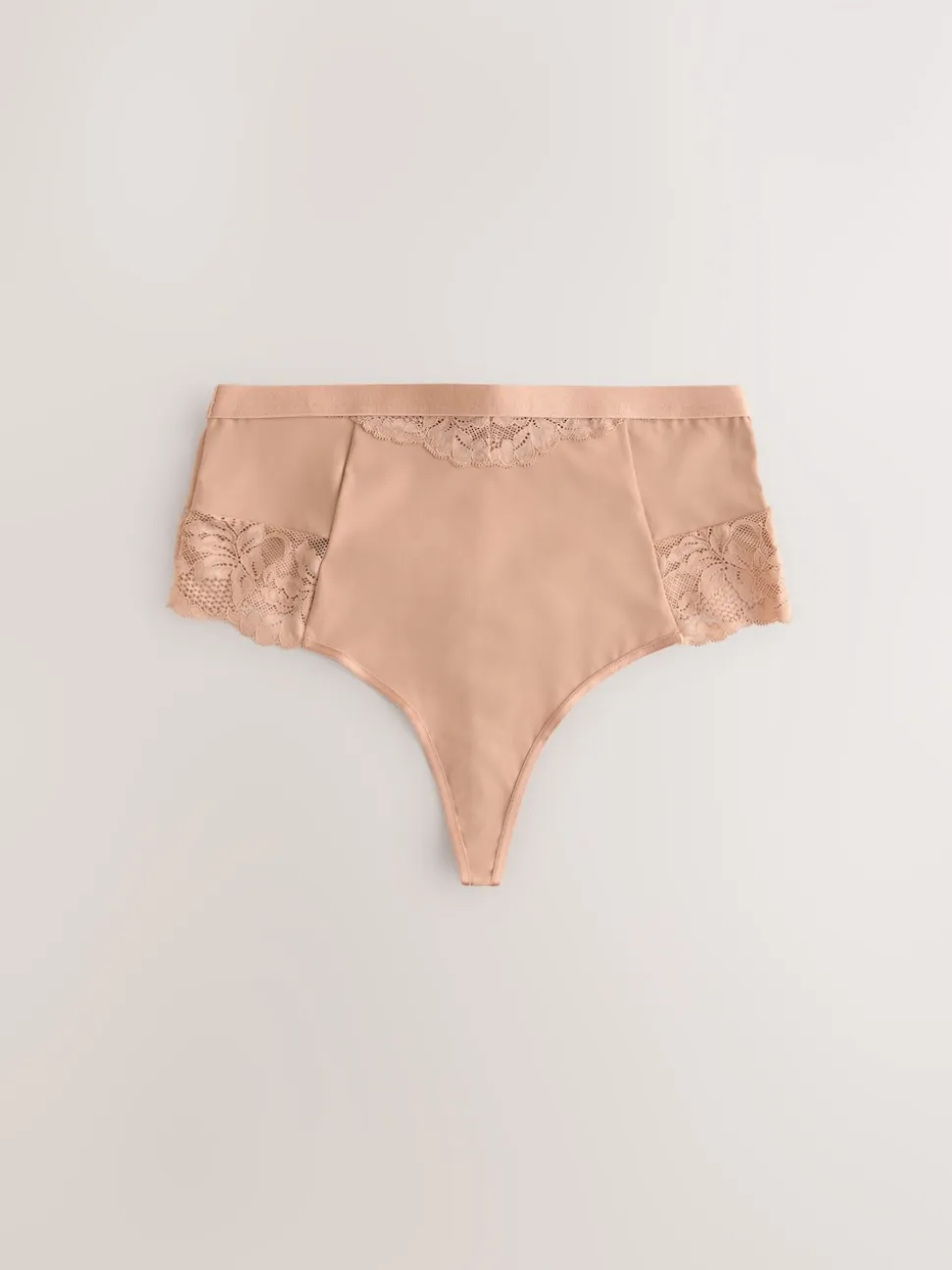 White/Praline Nude Tummy Control Light Shaping High Waist Thongs 2 Pack