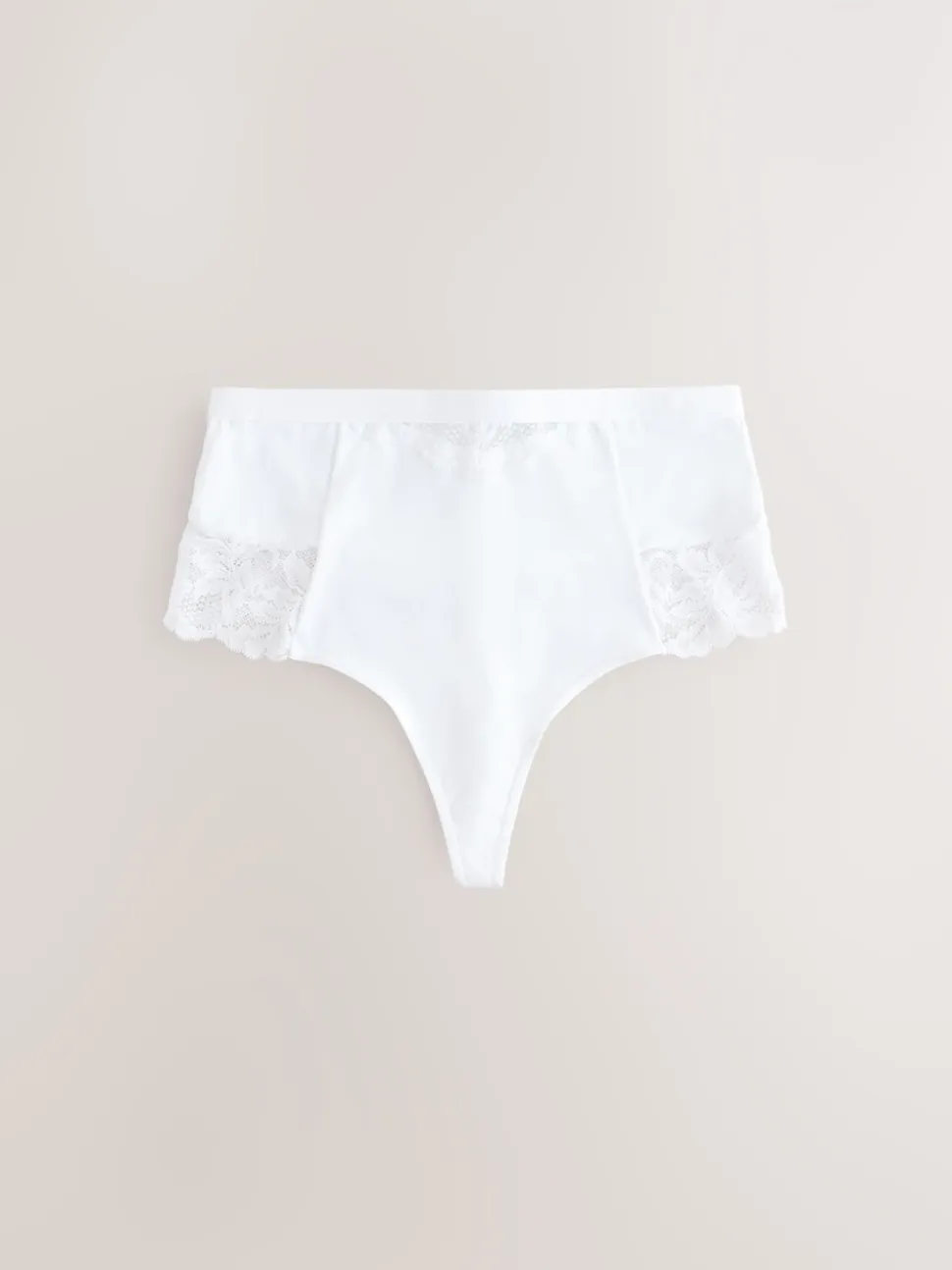 White/Praline Nude Tummy Control Light Shaping High Waist Thongs 2 Pack