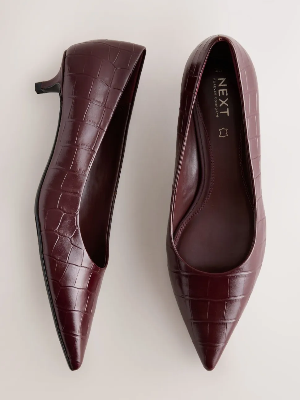 Wine Forever Comfort® Leather Point Toe Heels