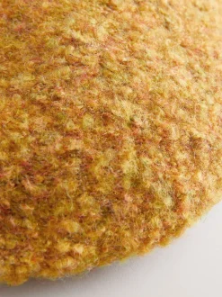 Yellow Boucle Knitted Beanie Hat