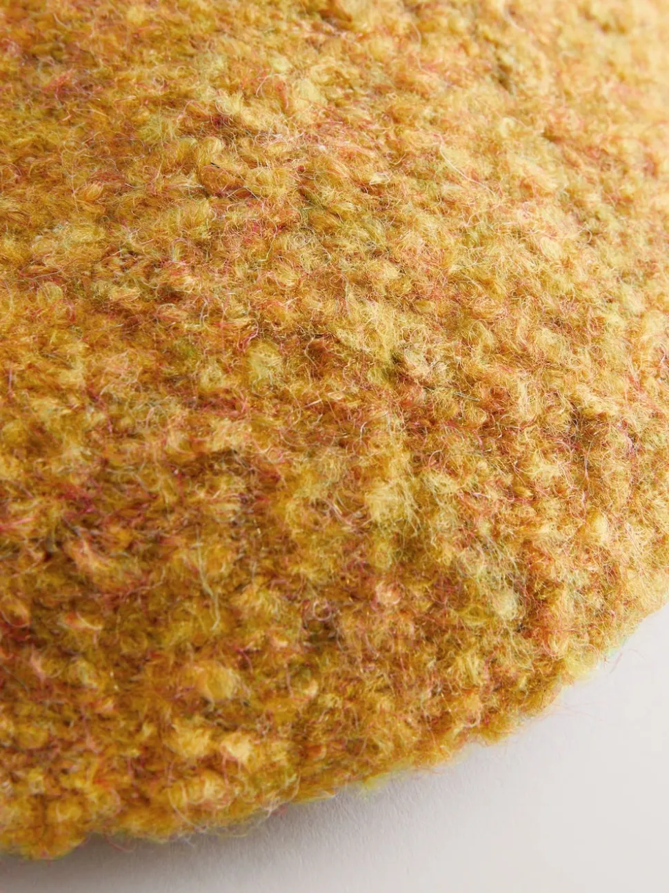 Yellow Boucle Knitted Beanie Hat