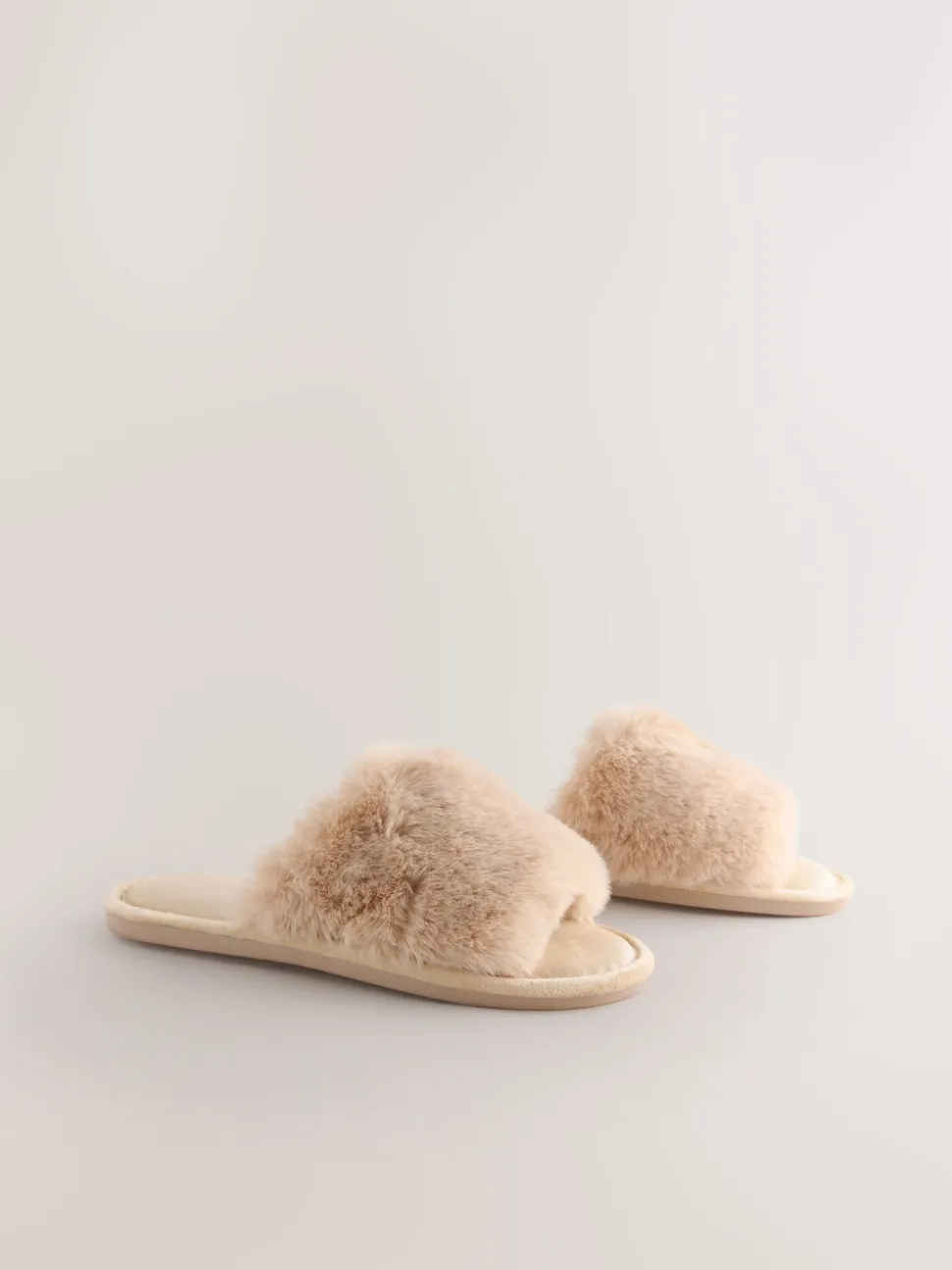 Yellow Faux Fur Sider Slippers