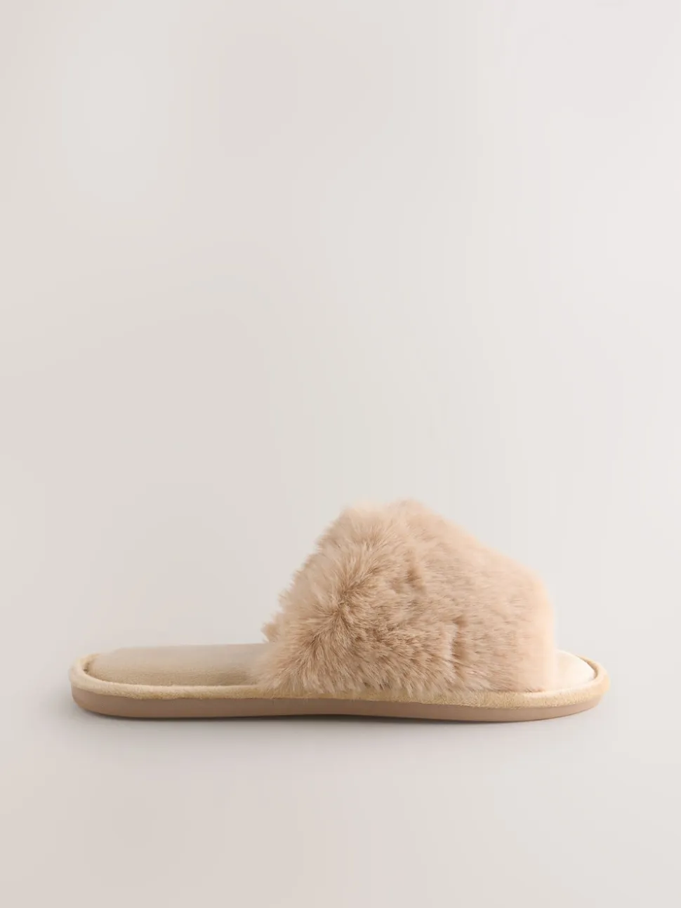 Yellow Faux Fur Sider Slippers