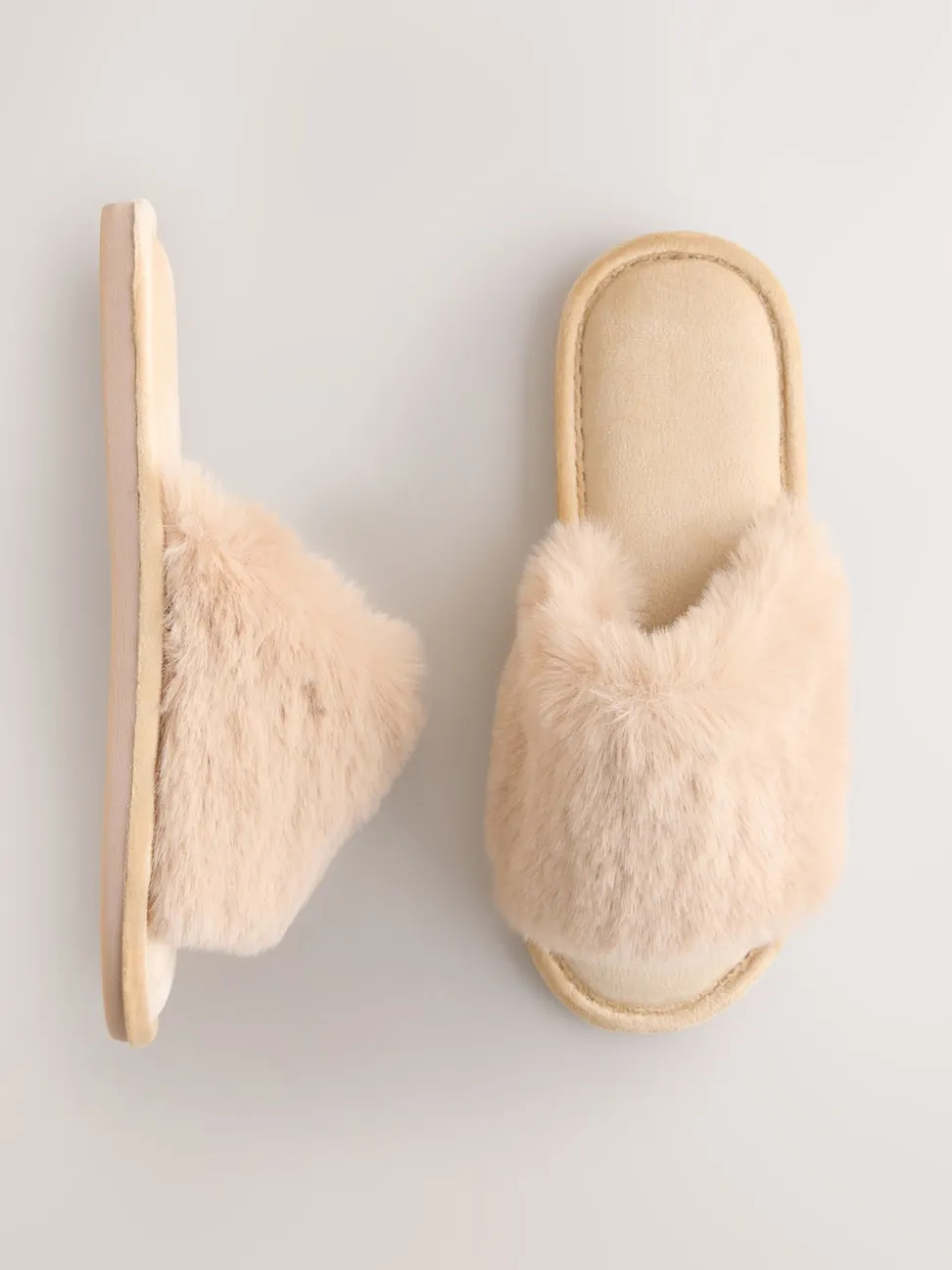 Yellow Faux Fur Sider Slippers