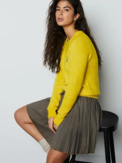 Yellow Hot Sauce Long Sleeve Crew Neck Jumper With Wool