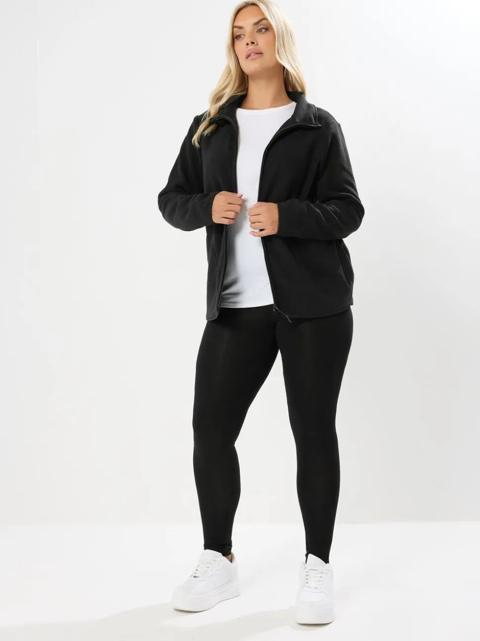 Yours Curve Black Active Fleece