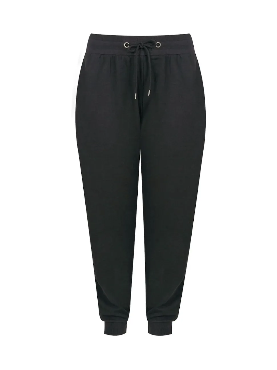 Yours Curve Black Basic Cuffed Joggers