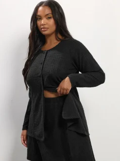Yours Curve Black Boucle Mini Skirt