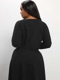 Yours Curve Black Boucle Mini Skirt