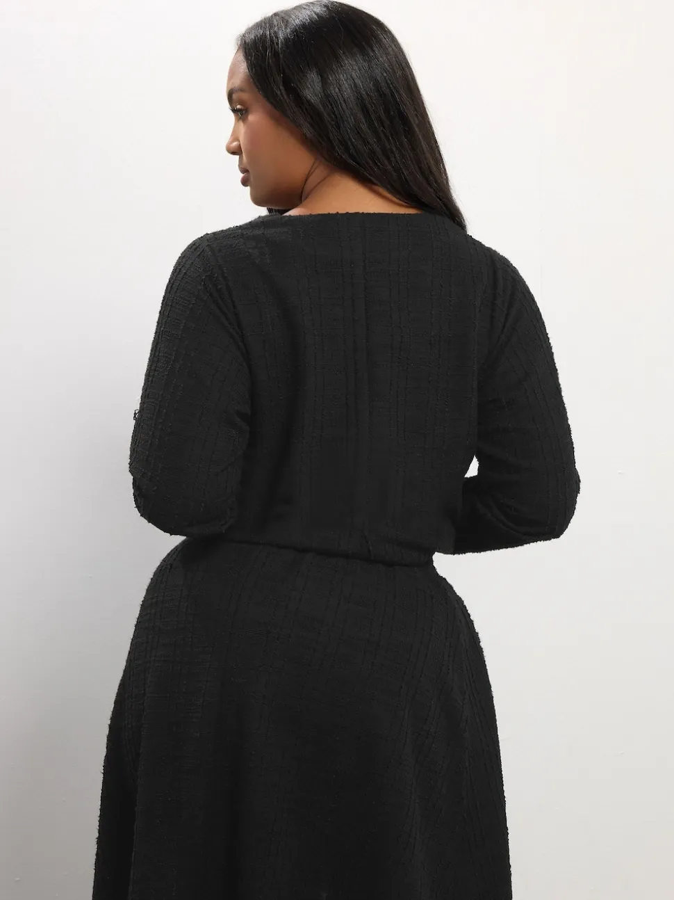 Yours Curve Black Boucle Mini Skirt