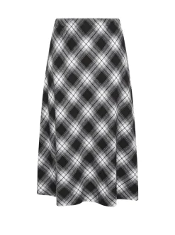 Yours Curve Black Check Maxi Skirt