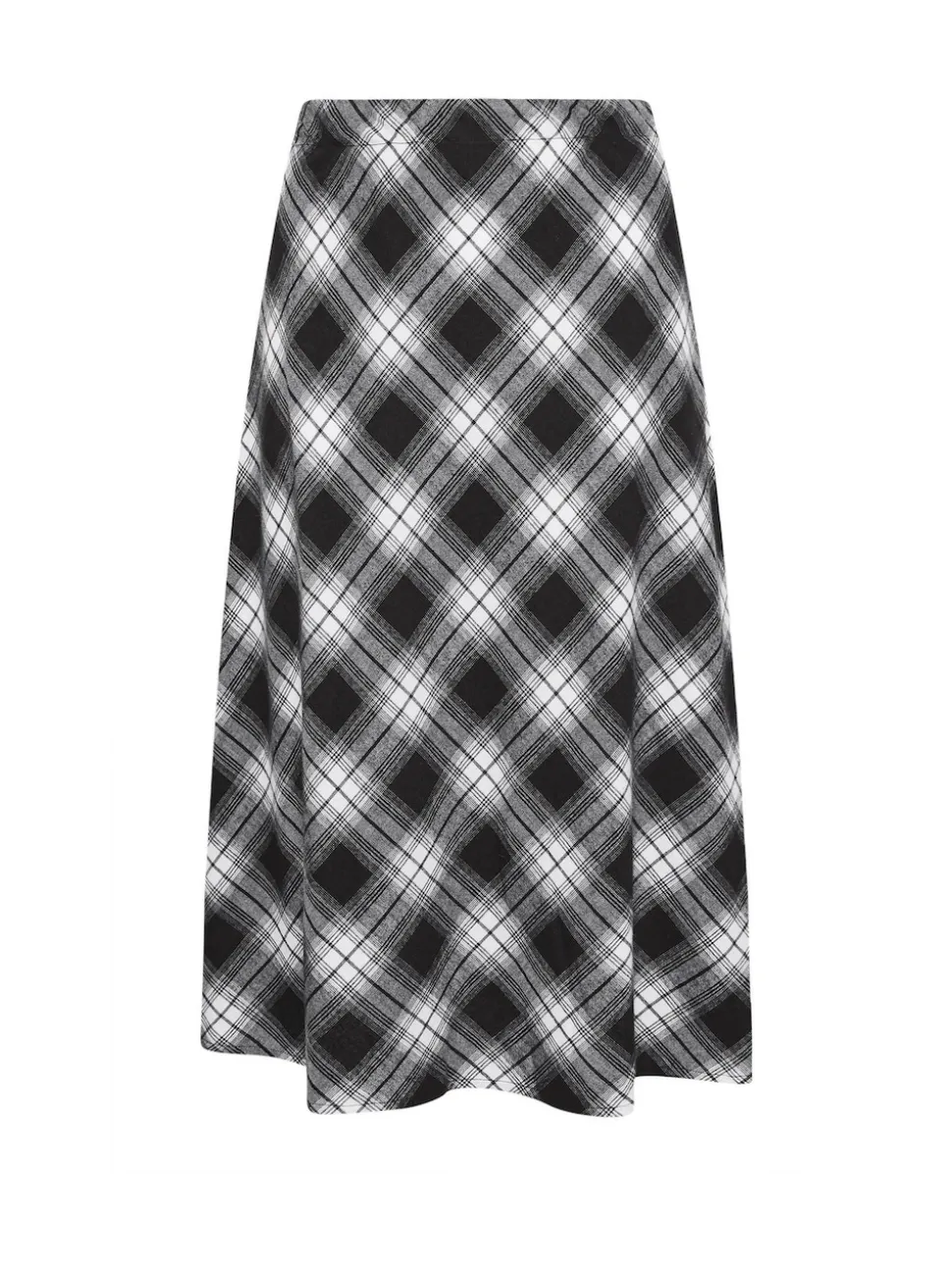 Yours Curve Black Check Maxi Skirt