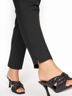 Yours Curve Black Elasticated Tapered Stretch Trousers