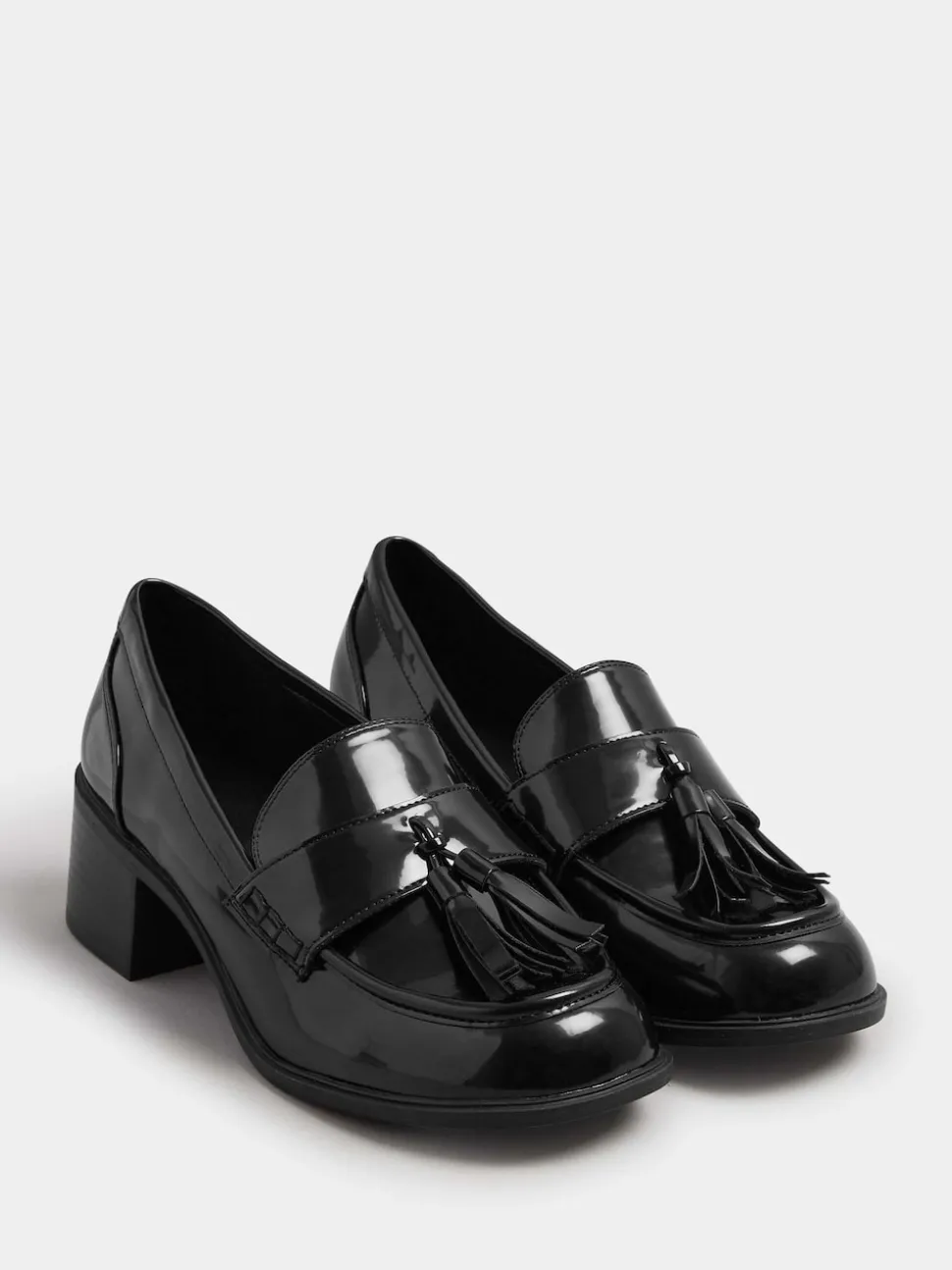 Yours Curve Black Extra Wide Fit Extra Wide Fit Heeled Tassel Loafers