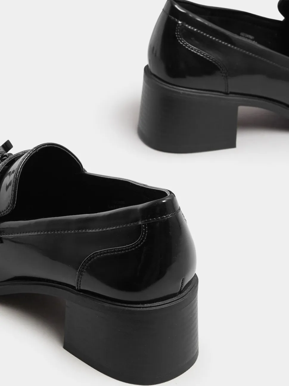 Yours Curve Black Extra Wide Fit Extra Wide Fit Heeled Tassel Loafers