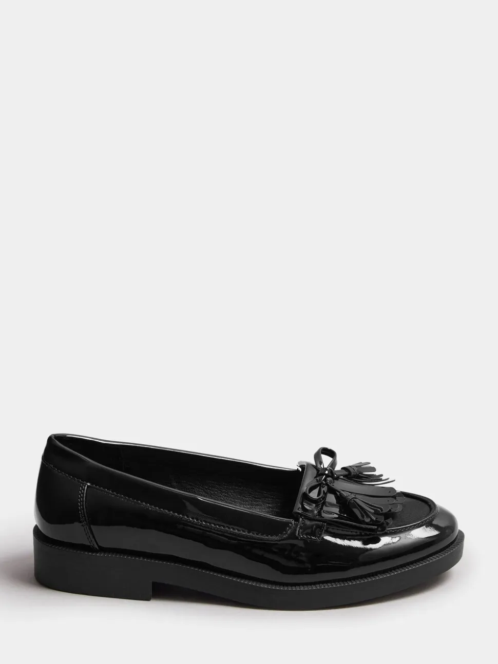 Yours Curve Black Extra Wide Fit Extra Wide Fit Tassel Patent Loafers