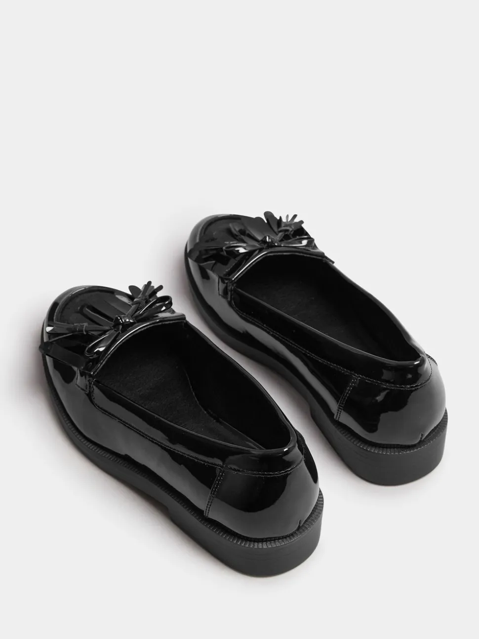 Yours Curve Black Extra Wide Fit Extra Wide Fit Tassel Patent Loafers