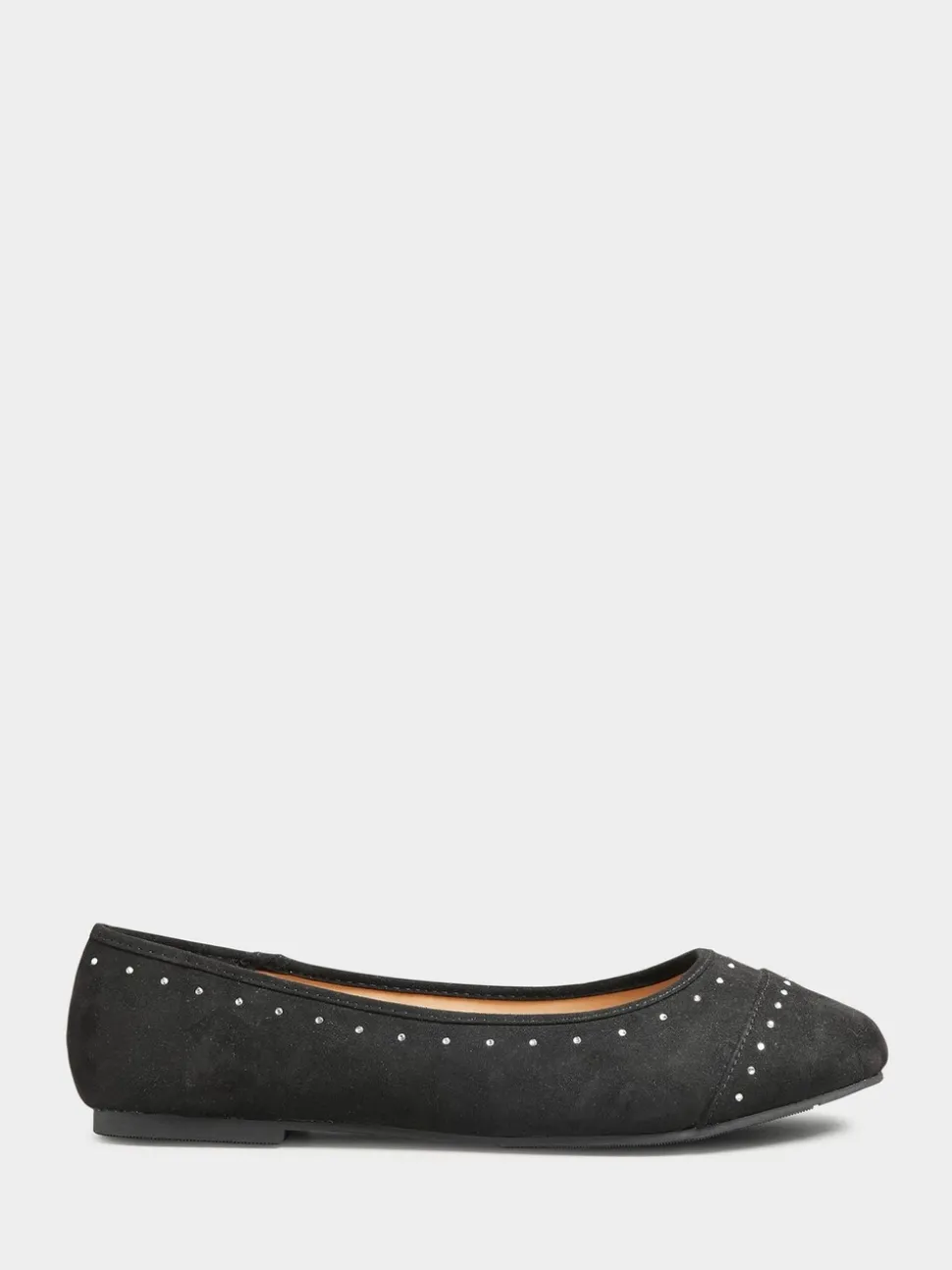 Yours Curve Black Ground Wide Fit Blaise Ballerinas