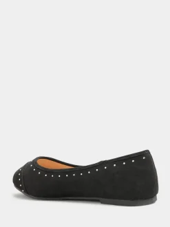 Yours Curve Black Ground Wide Fit Blaise Ballerinas