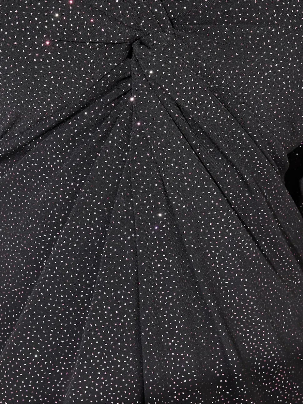 Yours Curve Black London Glitter Long Sleeve Knot Maxi Dress