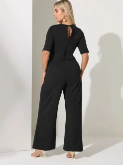 Yours Curve Black London Sweetheart Jumpsuit
