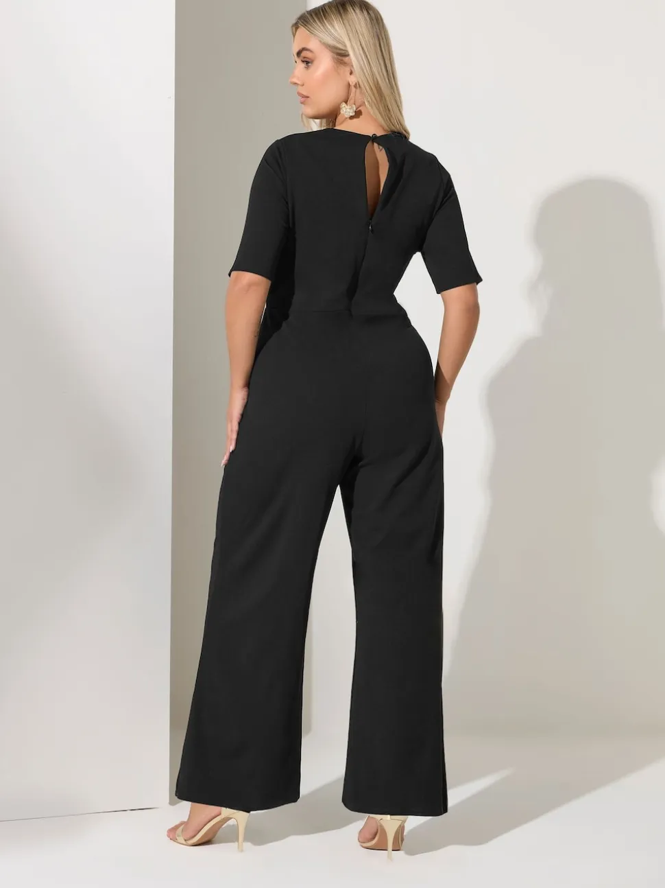 Yours Curve Black London Sweetheart Jumpsuit