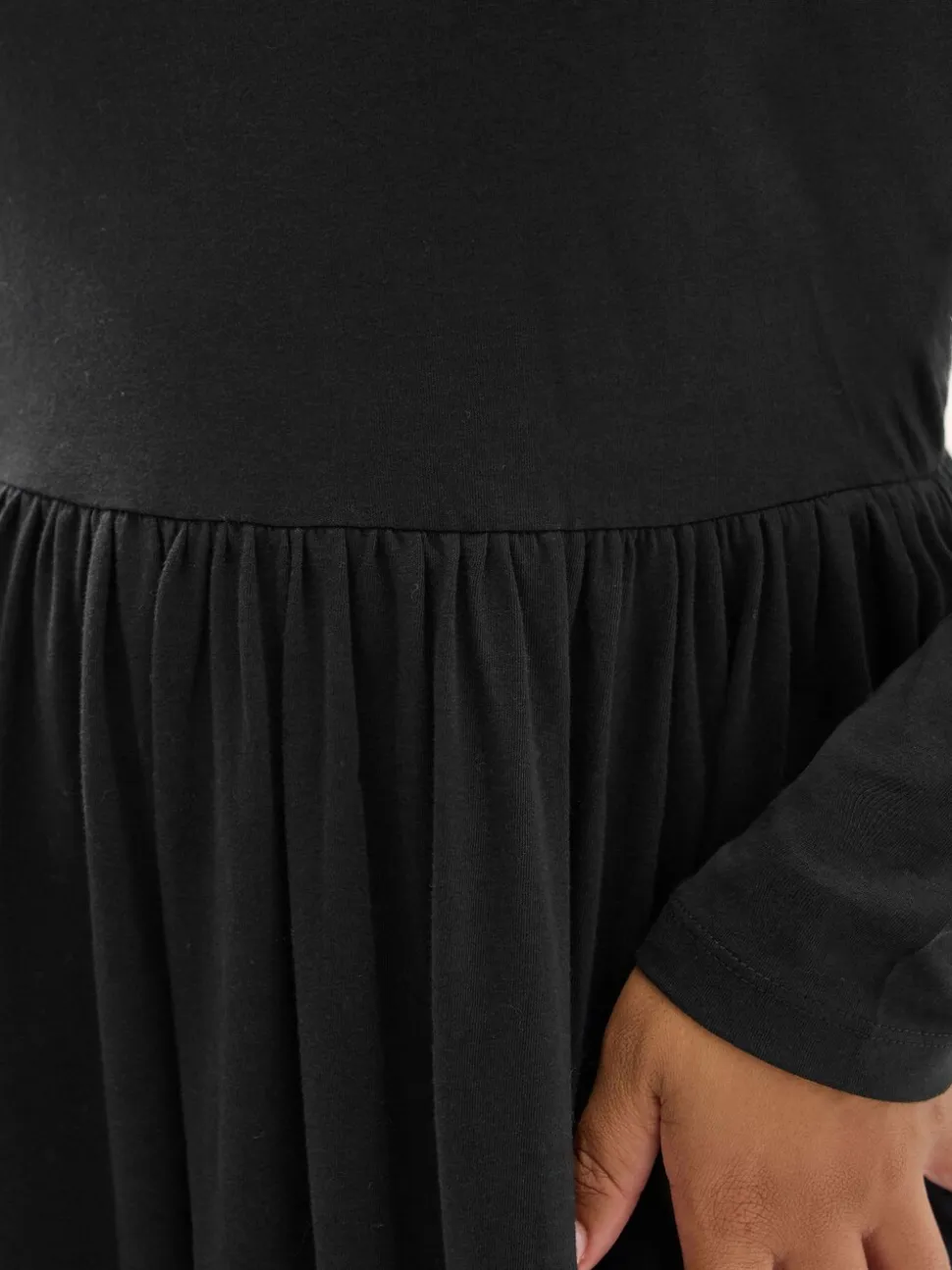 Yours Curve Black Long Sleeve Peplum Midaxi Dress