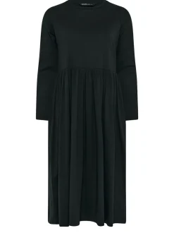 Yours Curve Black Long Sleeve Peplum Midaxi Dress