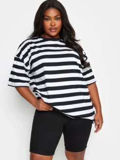 Yours Curve Black Mid Wash Bermuda Shorts