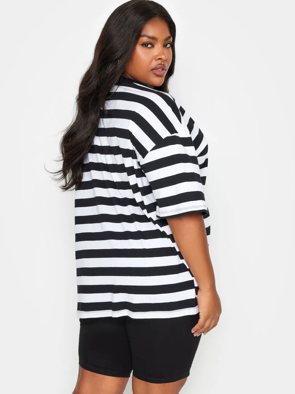 Yours Curve Black Mid Wash Bermuda Shorts