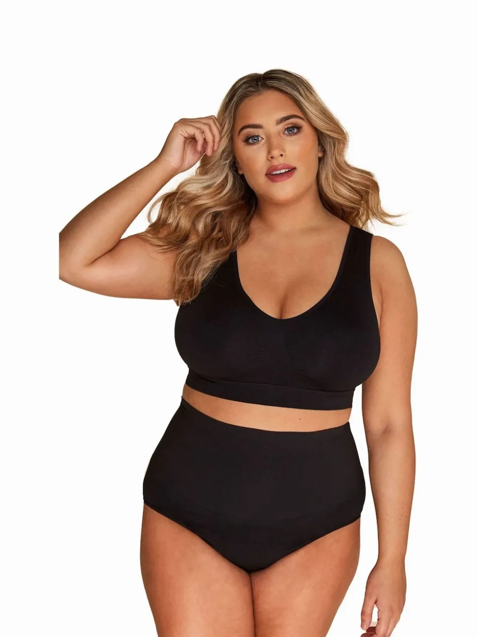 Yours Curve Black Seamless Unpadded Bra 2 Pack